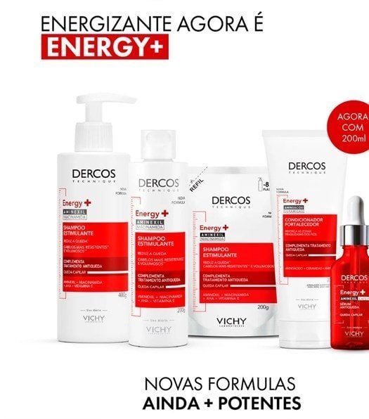 DERCOS Shampoo Estimulante Antiqueda Energy+ 400g - Imagem 2